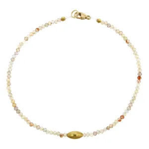 18K Yellow Gold Zircon Bead Bracelet