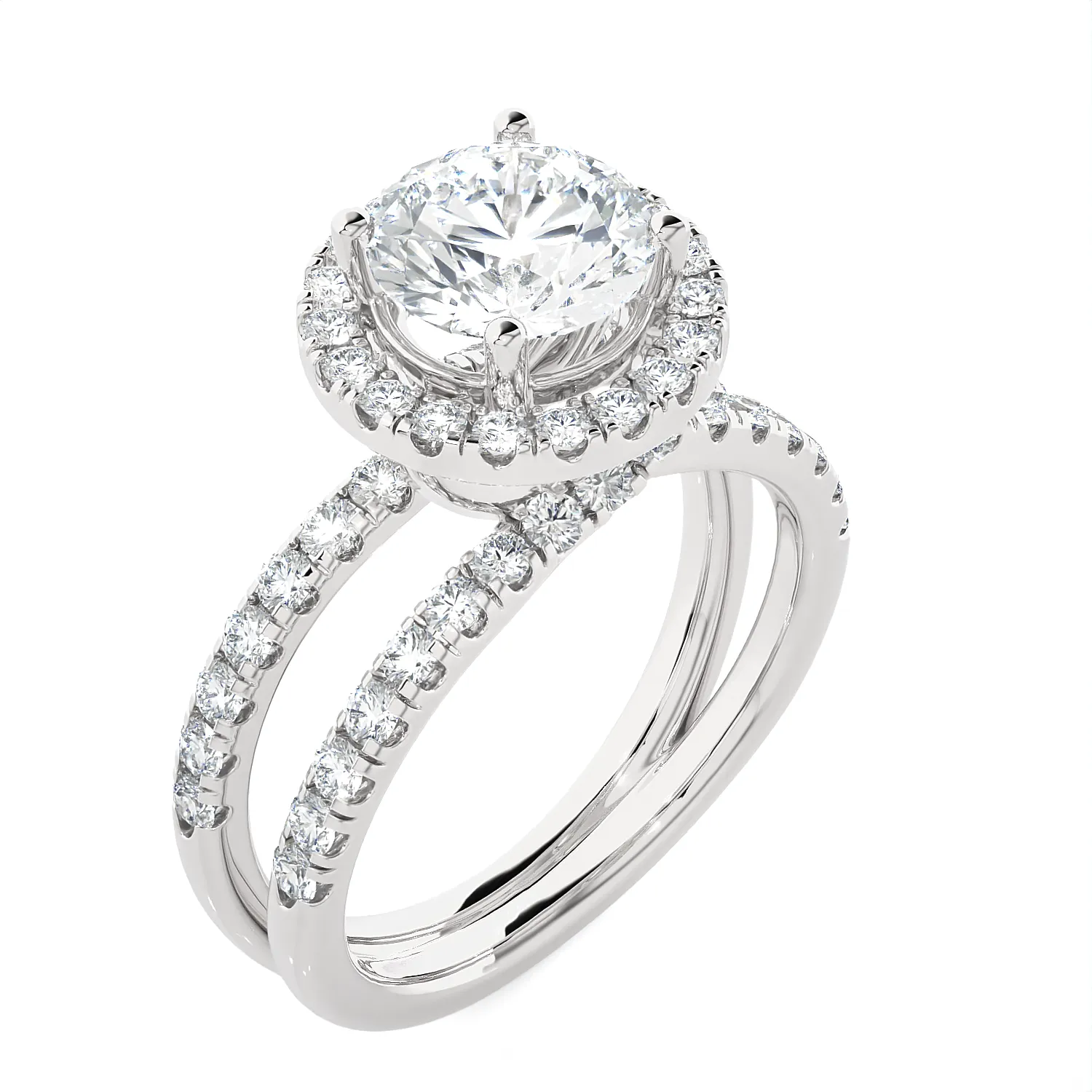 2 5/8 ctw Round Lab Grown Diamond Halo Engagement Ring