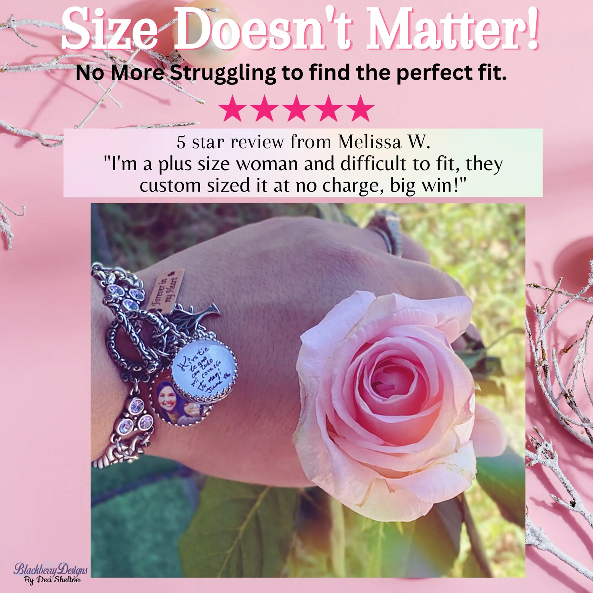 Carousel Horse Bracelet, Coral Rose