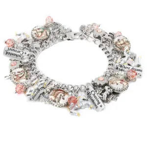 Carousel Horse Bracelet, Coral Rose