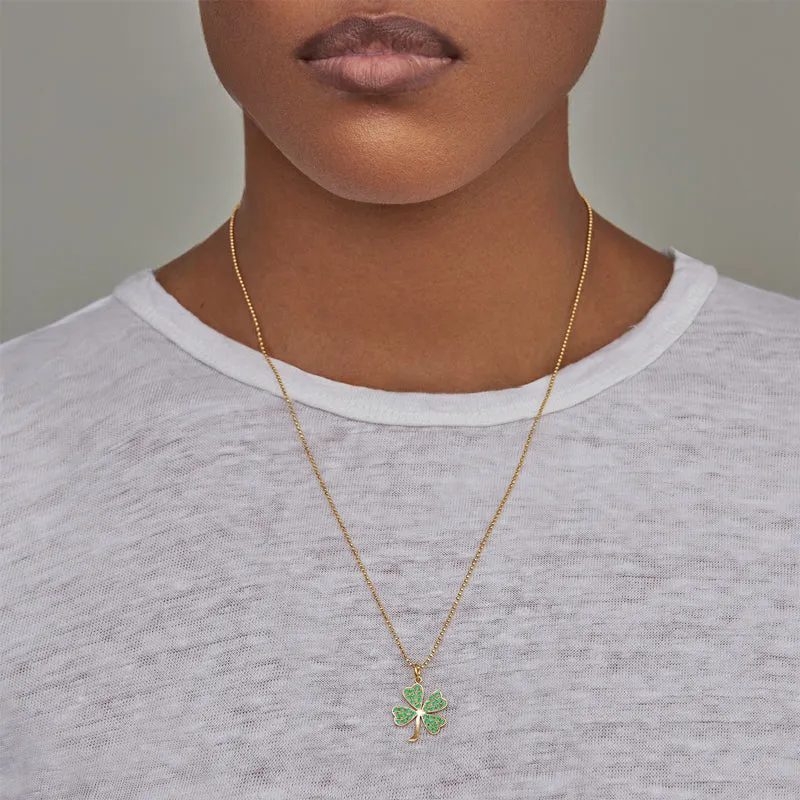Large Emerald Clover Necklace