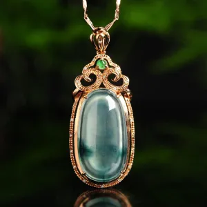 Natural Jade Pendant Jadeite Gold Pendant PT40