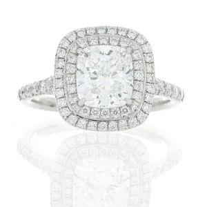 Tiffany & Co. SolesteÂ® Platinum Cushion Halo Engagement Ring